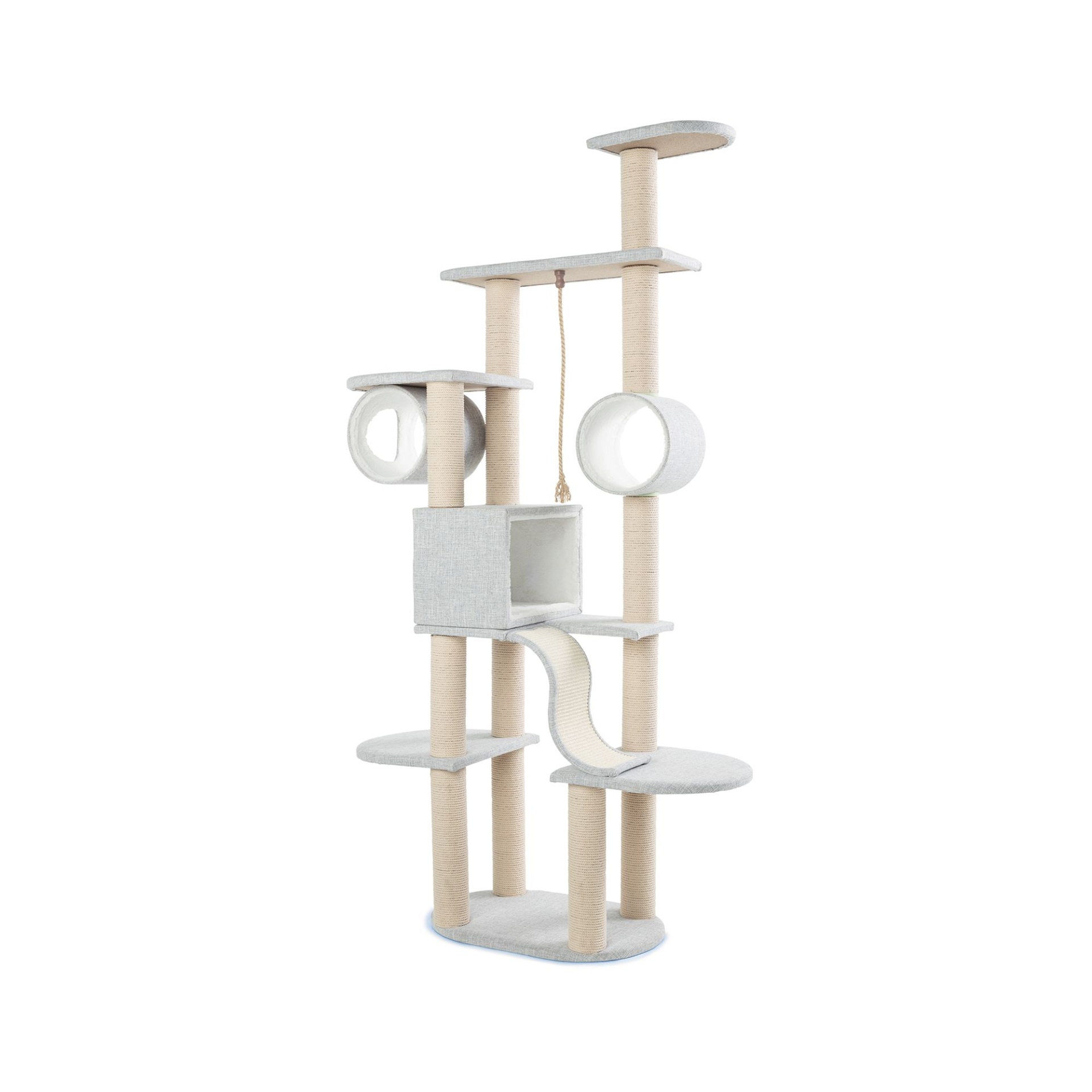 slide 1 of 1, Whisker City Play Mansion with Condo, Ramp and Rope Cat Tree, Grey, 74-in, 1 ct