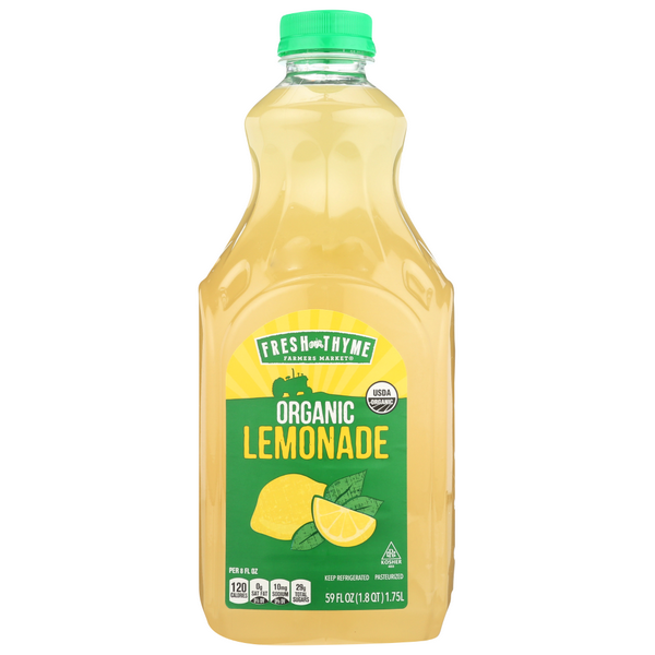 slide 1 of 1, Fresh Thyme Farmers Market Organic Lemonade, 59 fl oz