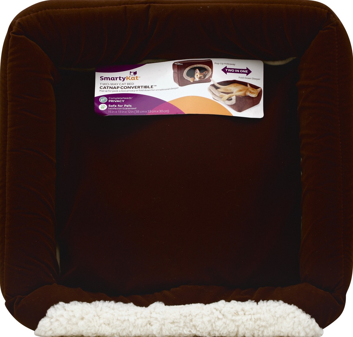 slide 3 of 4, SmartyKat Cat Bed, Two-Way, Catnap Convertible, 1 ct