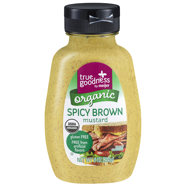 slide 1 of 1, True Goodness Organic Spicy Brown Mustard, 9 oz