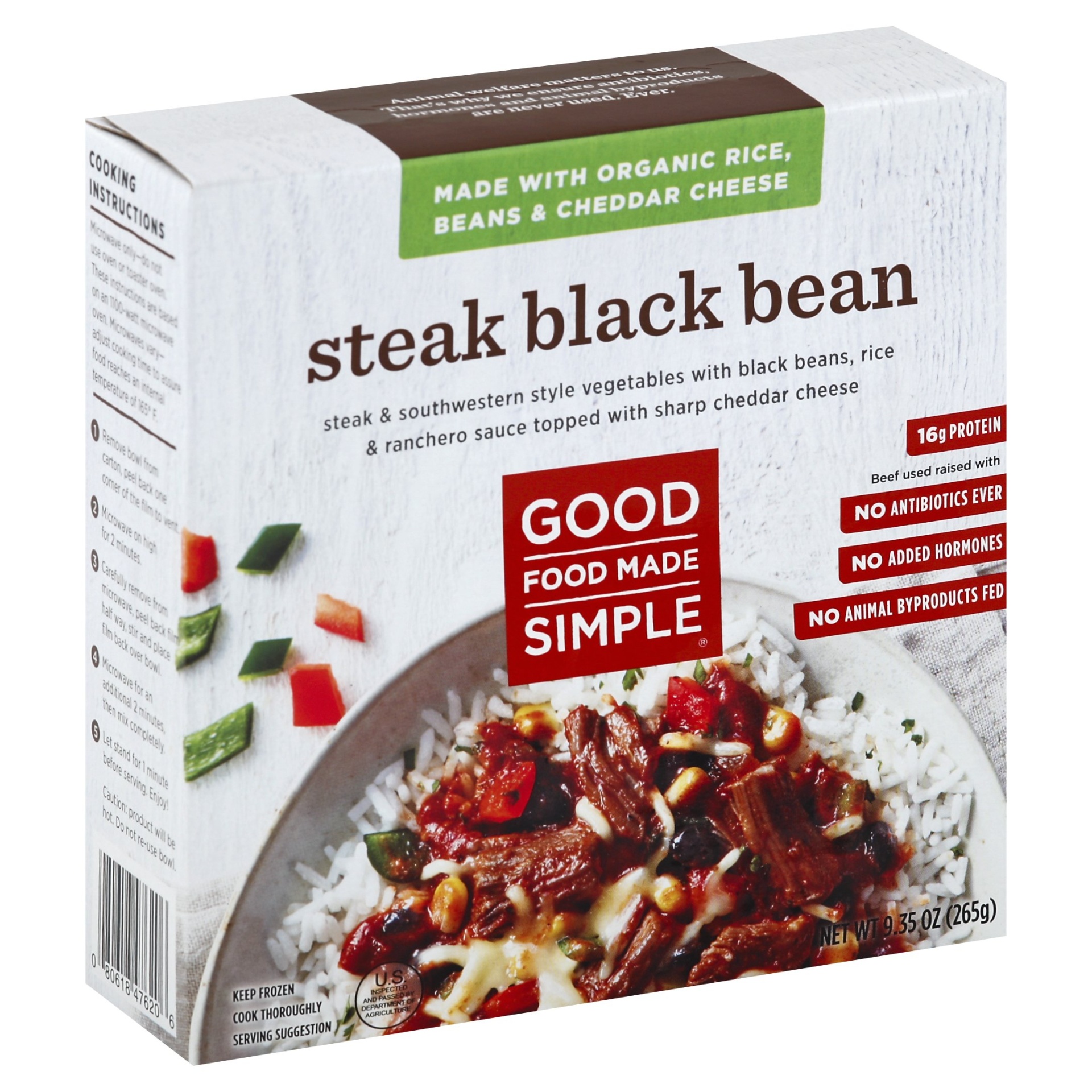 slide 1 of 1, Good Food Made Simple Good Food Made Smple Organic Steak Black Bean, 9.35 oz