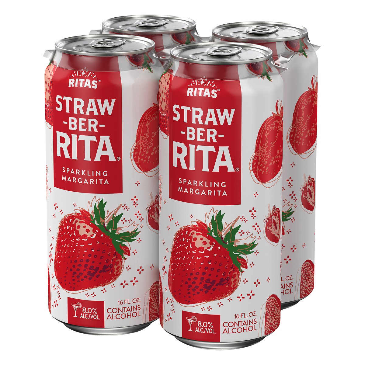 slide 2 of 8, RITAS™ Straw-Ber-Rita Malt Beverage, 16 fl. oz. Can, 16 fl oz