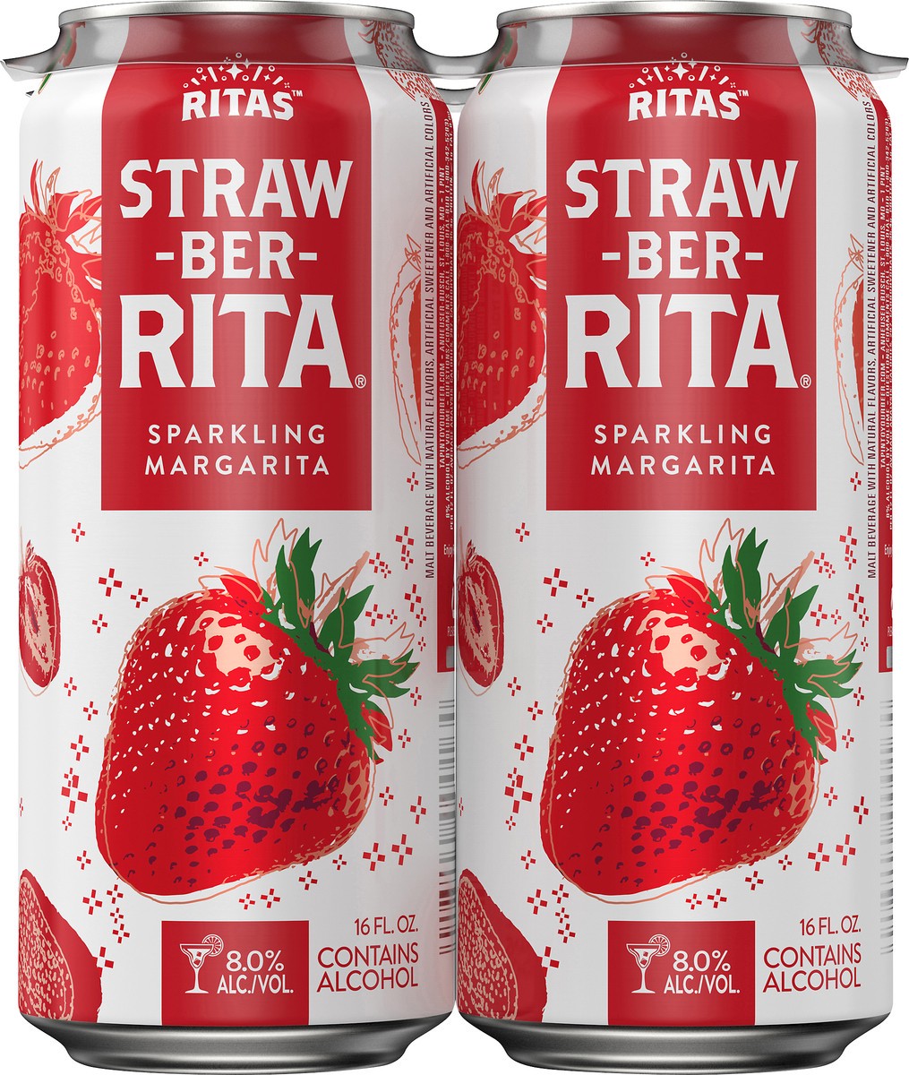 slide 4 of 8, RITAS™ Straw-Ber-Rita Malt Beverage, 16 fl. oz. Can, 16 fl oz