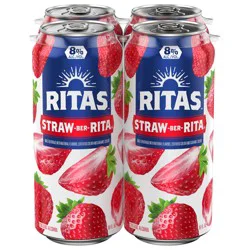 RITAS Straw-Ber-Rita Malt Beverage 4 - 16 fl oz Cans