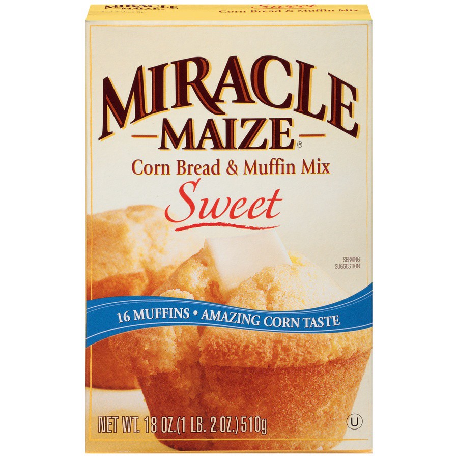 slide 1 of 8, Miracle Maize Sweet Corn Bread & Muffin Mix, 18 oz