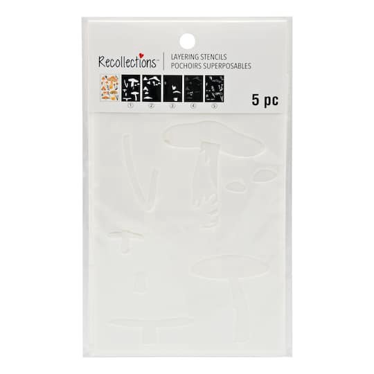 slide 1 of 3, Mushroom Layering Stencils By Recollections, 4 in x 6 in