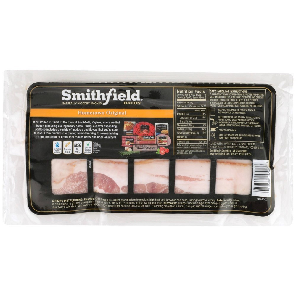 slide 4 of 4, Smithfield Bacon 12 oz, 12 oz