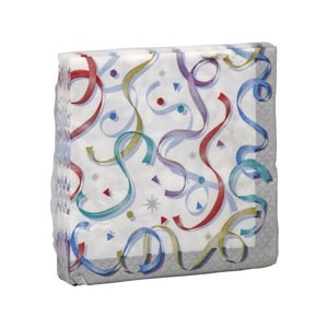 slide 1 of 1, Paper Art Napkins, 3-Ply, Shiny Streamers, 16 ct