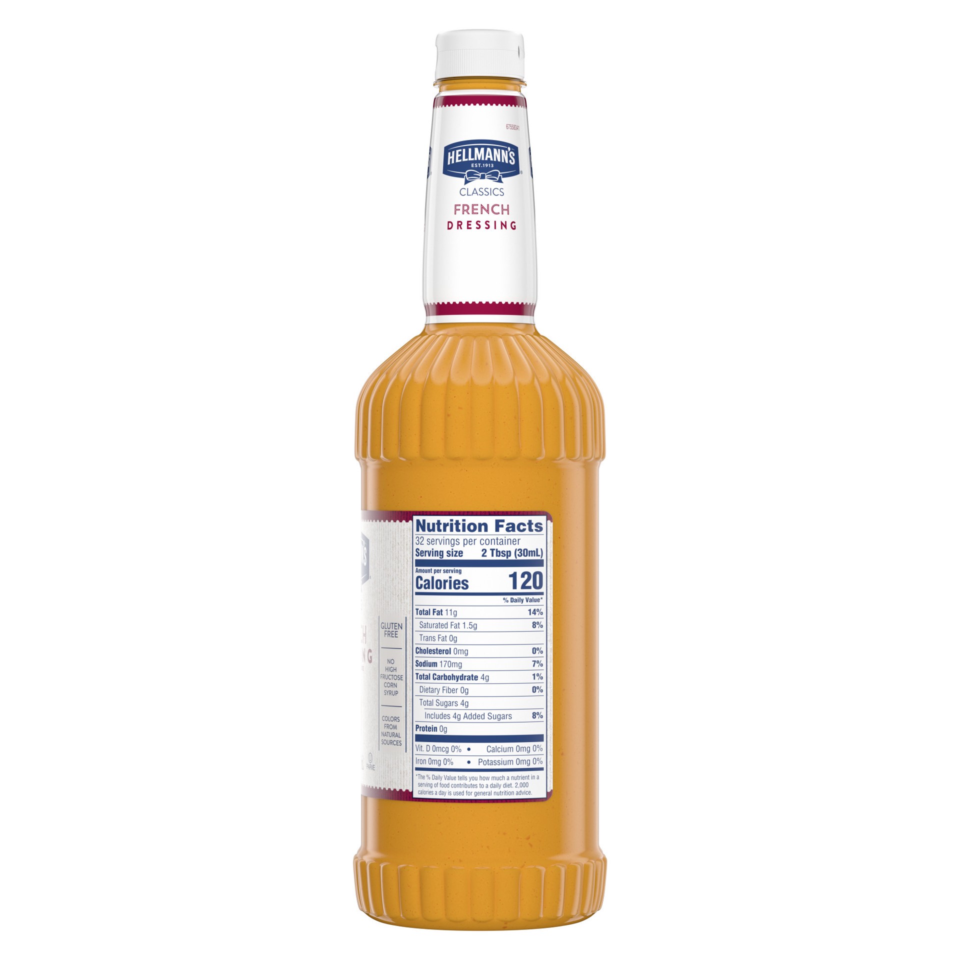 slide 2 of 3, Hellmann's Sweet Red French, Salad Bottles, 32 OZ, French Salad Dressing Features Balanced Flavor Of Tomato, Garlic, And Spices With A Subtle Hint Of S, 32 oz