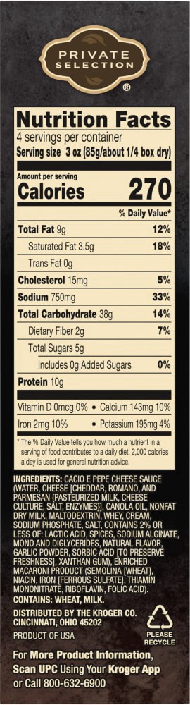 slide 4 of 4, Private Selection Cacio E Pepe Creamy Macaroni & Cheese Pasta, 12 oz