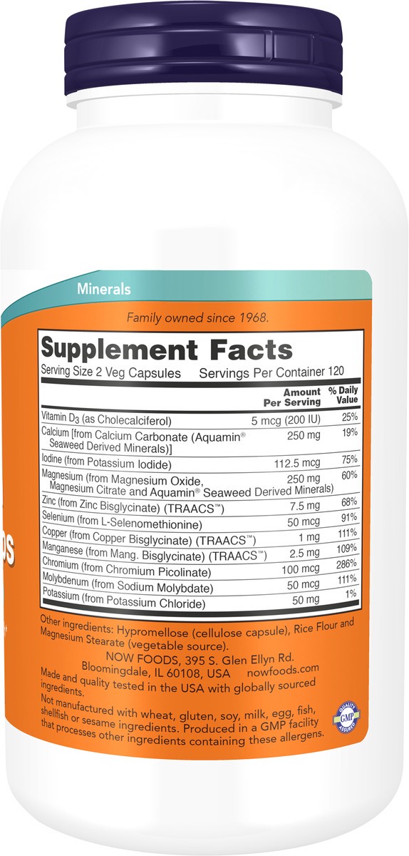 slide 8 of 8, NOW Full Spectrum Mineral Caps - 240 Veg Capsules, 240 ct