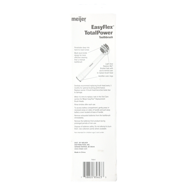 slide 4 of 5, Meijer EasyFlex Total Power Toothbrush With Refill, 2 ct
