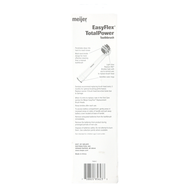 slide 2 of 5, Meijer EasyFlex Total Power Toothbrush With Refill, 2 ct