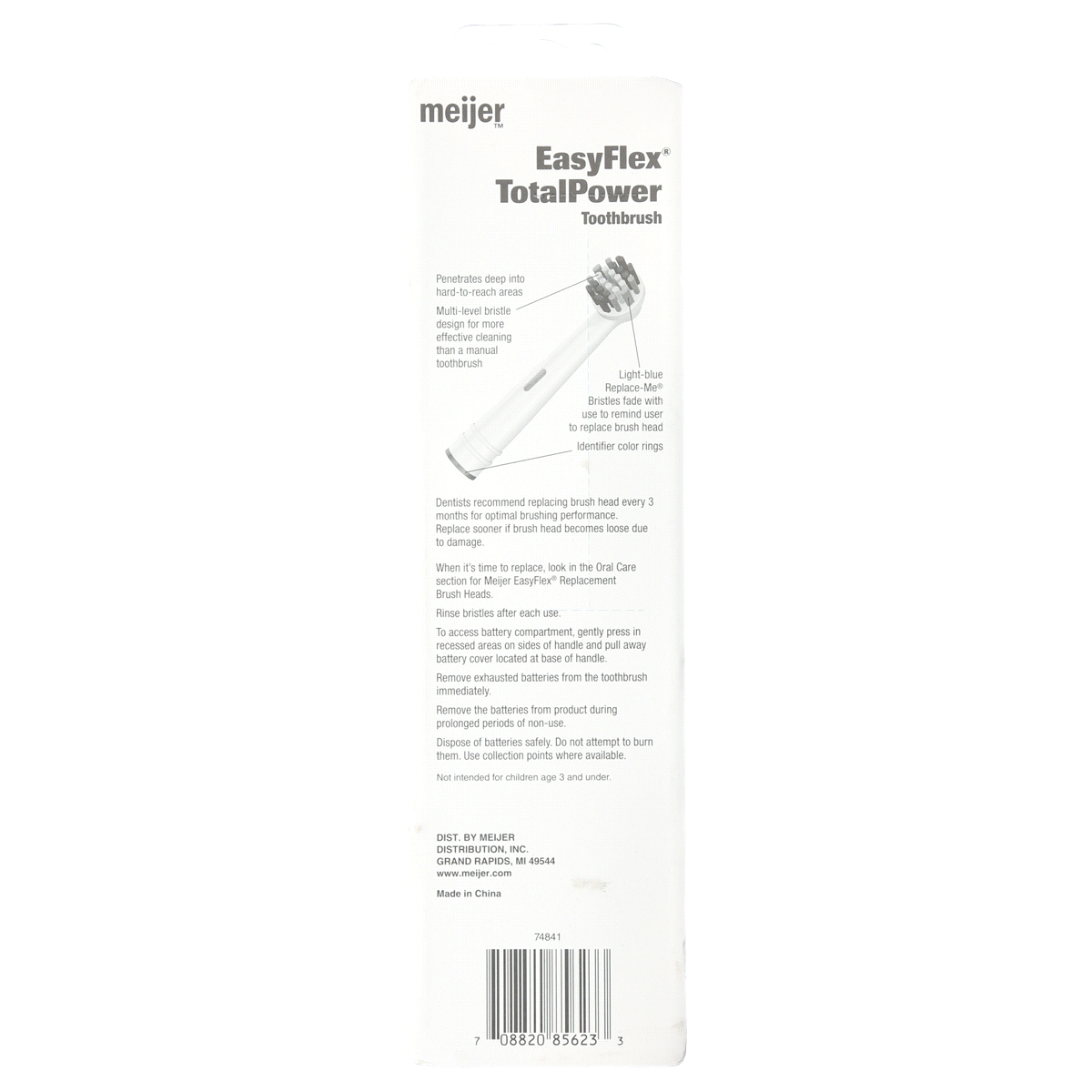 slide 5 of 5, Meijer EasyFlex Total Power Toothbrush With Refill, 2 ct