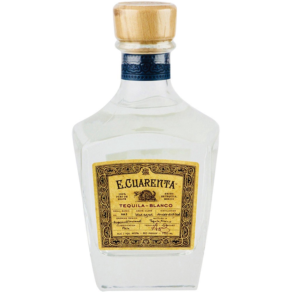 slide 1 of 1, E. Cuarenta E Cuarenta Tequila Blanco, 750 ml