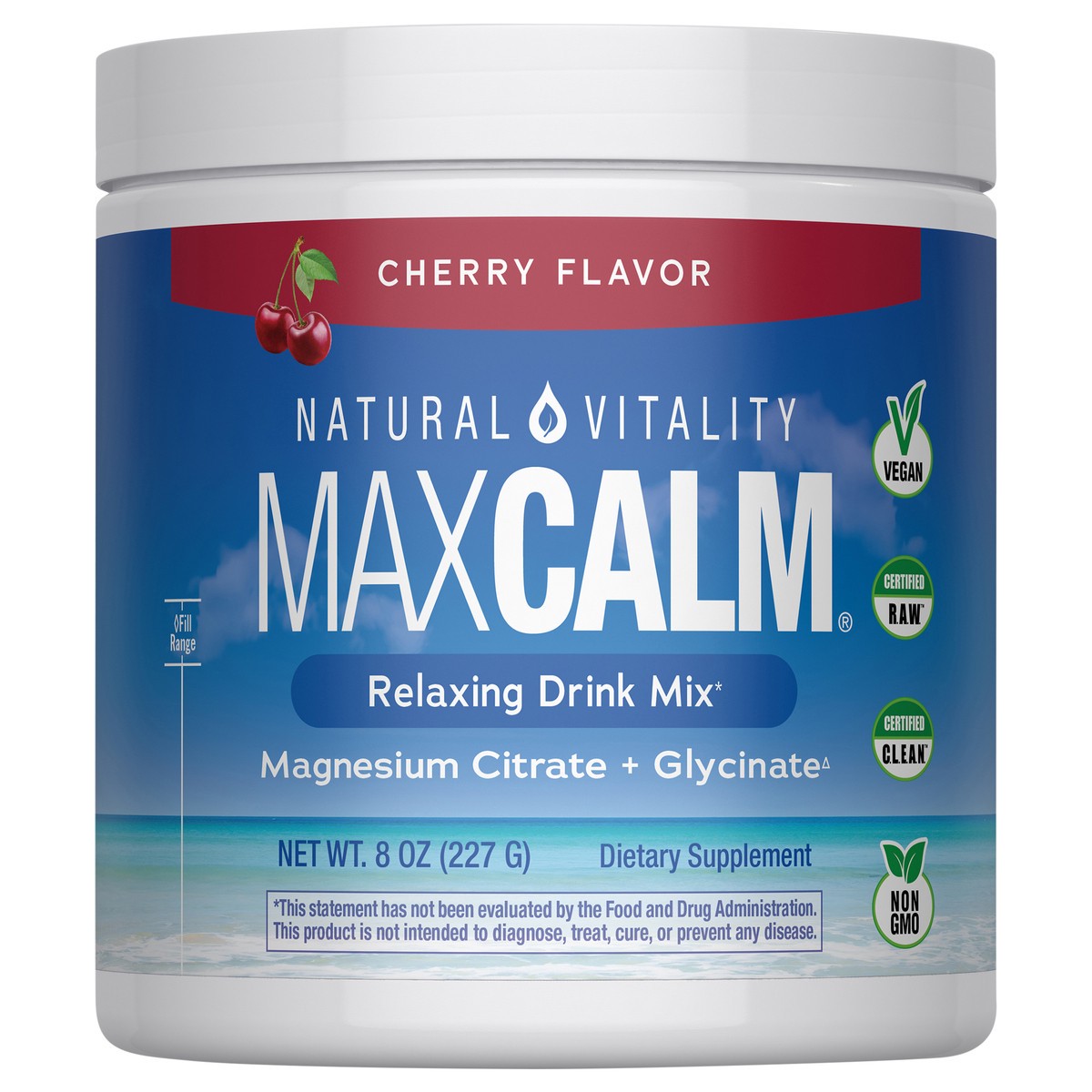 slide 1 of 5, Natural Vitality CALM Cherry Flavored Magnesium Supplement 8 Oz Drink Mix, 1 ct