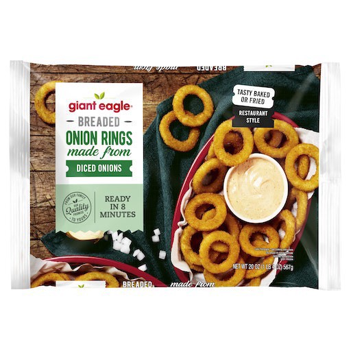 slide 1 of 1, Giant Eagle Breaded Onion Rings, Diced, 20 oz