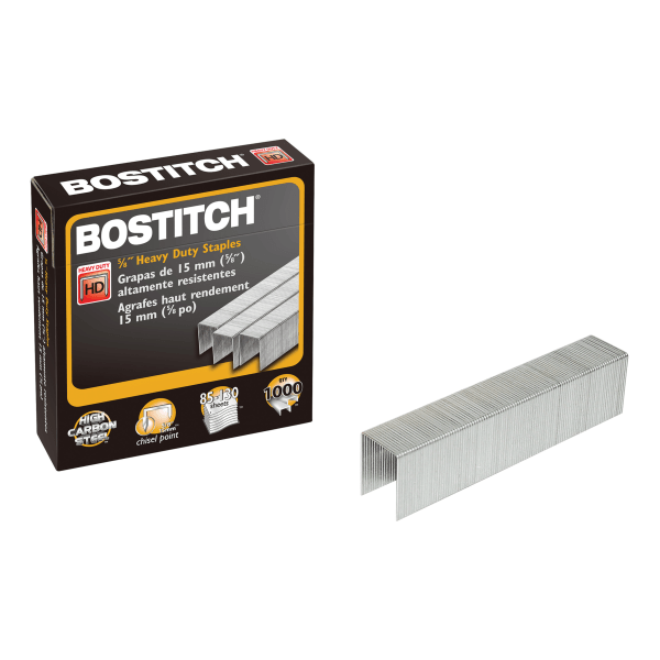 slide 6 of 6, BOSTITCH Premium Heavy Duty Staples, 5/8" Full Strip, Box Of 1,000, 1 ct