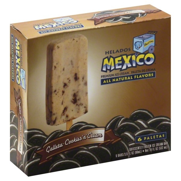 slide 1 of 1, Helados Mexico Cookies & Cream Ice Cream Bars, 18 oz