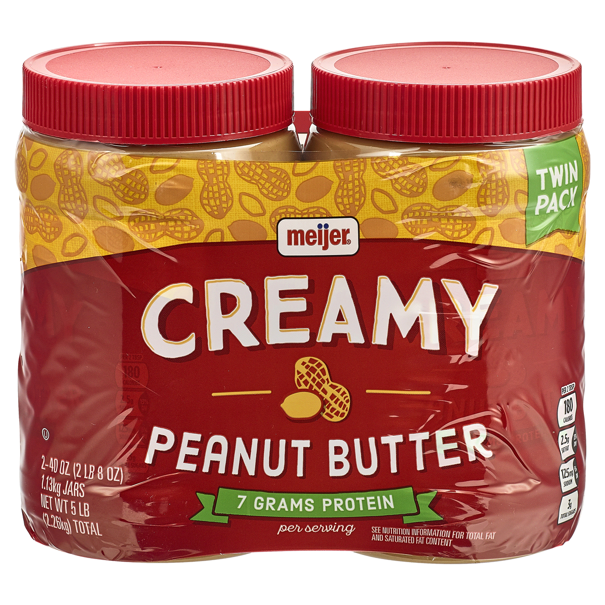 slide 1 of 2, Meijer Creamy Peanut Butter, 2 ct