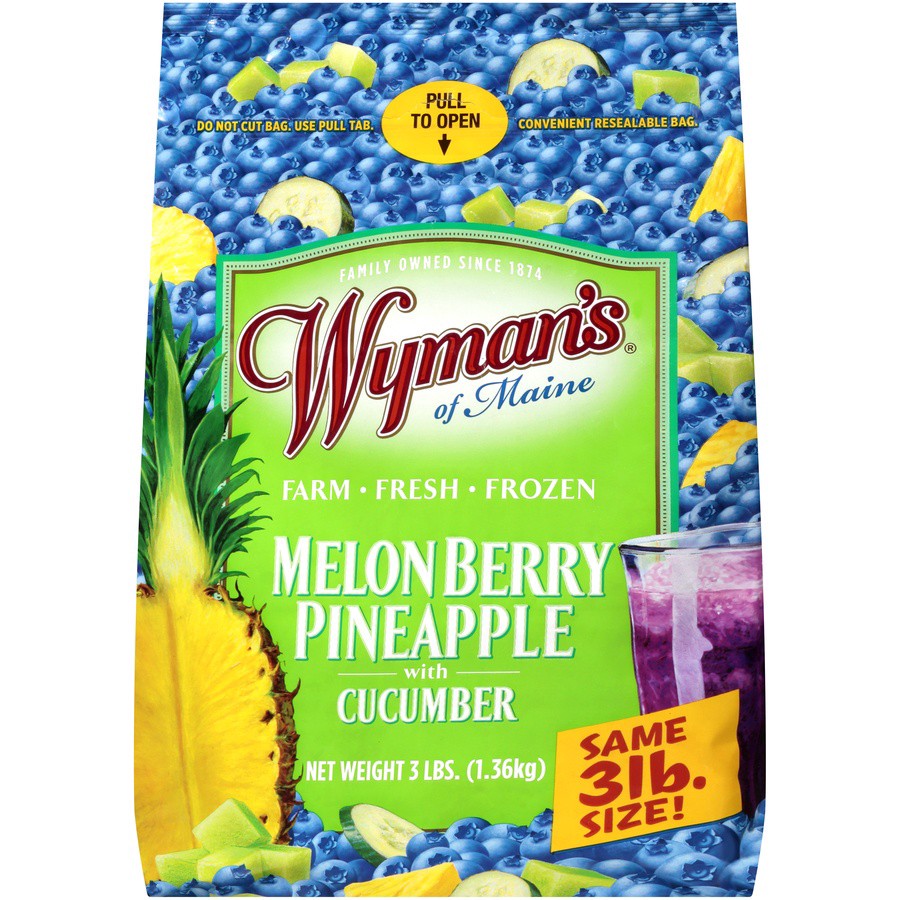 slide 1 of 1, Wyman's of Maine Melon Berry Pineapple With Cucumber Frozen Fruit, 3 lb