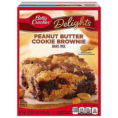 slide 1 of 1, Betty Crocker Bar Mix Delights Peanut Butter Cookie Brownie - 17.2 Oz, 17.2 oz