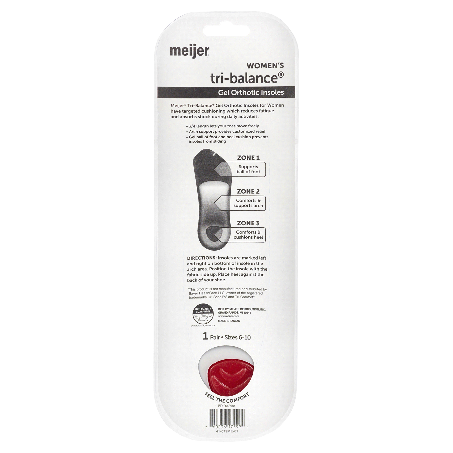 slide 5 of 5, Meijer Tri Balance Gel Advanced Orthotic Insoles Women's, 1 pair, 1 CT      