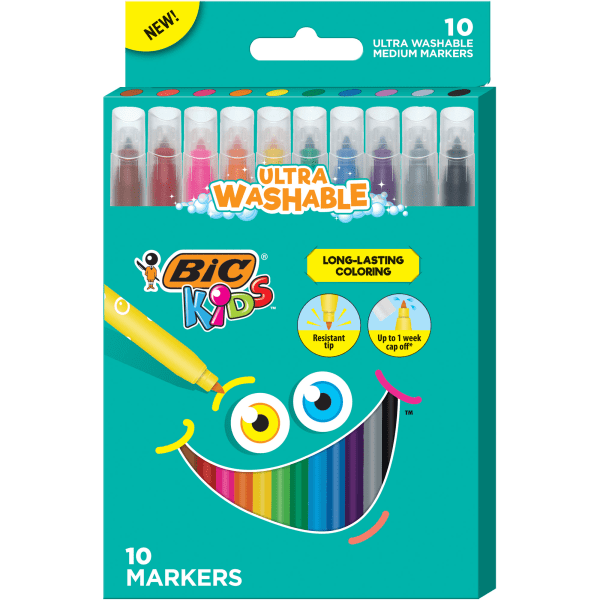 slide 1 of 8, Bic Kids Ult Washable Markers, 10 ct