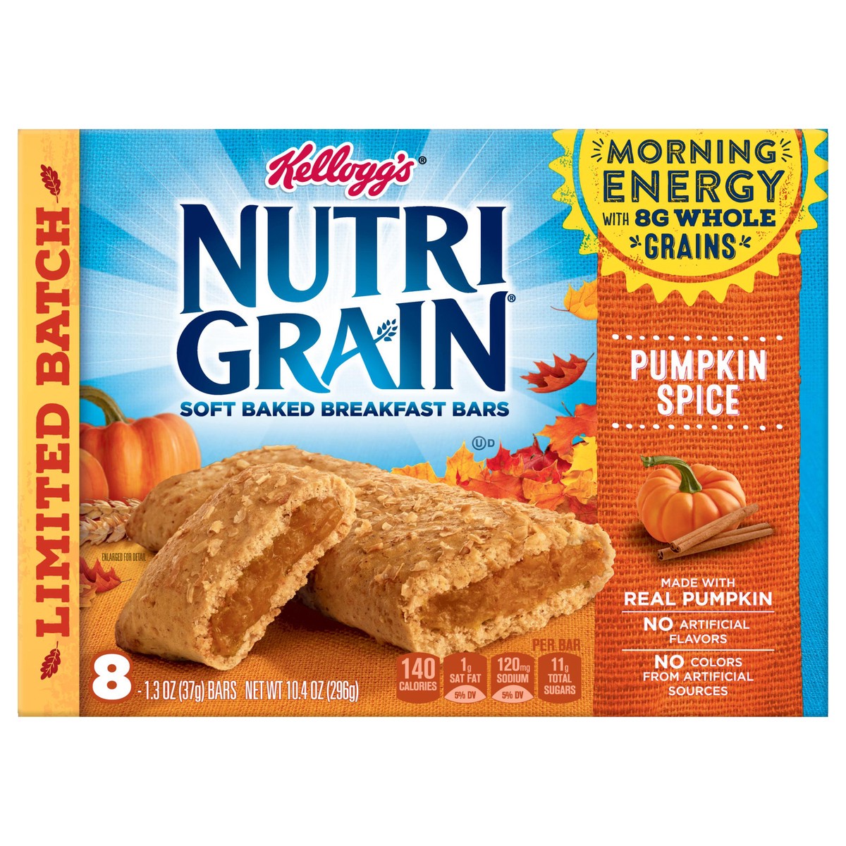 slide 10 of 10, Nutri-Grain Pumpkin Spice Soft Baked Breakfast Bar, 10.4 oz
