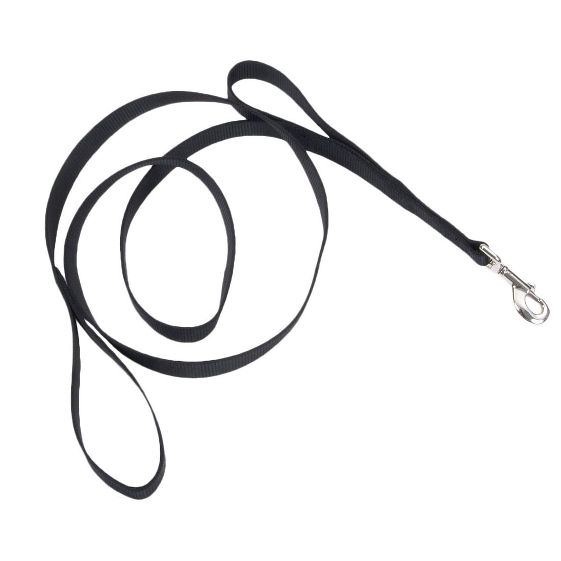 slide 1 of 1, Loops 2 Double Handle Dog Leash, Black, Medium/Large - 1" x 6', 1 ct