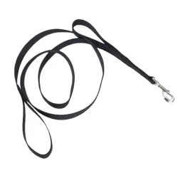 Loops 2 Double Handle Dog Leash, Black, Medium/Large - 1" x 6'