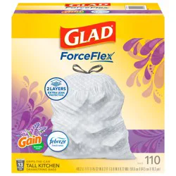 Glad Force Flex Drawstring Gain Lavender Odor Shield 13gal 110ct