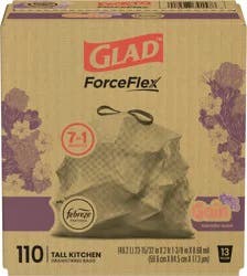 Glad Force Flex Drawstring Gain Lavender Odor Shield 13gal 110ct