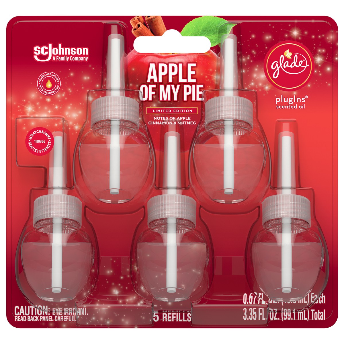 slide 1 of 5, Glade PlugIns Apple of My Pie Scented Oil Refill 5 - 0.67 fl oz Refills, 3.35 fl oz