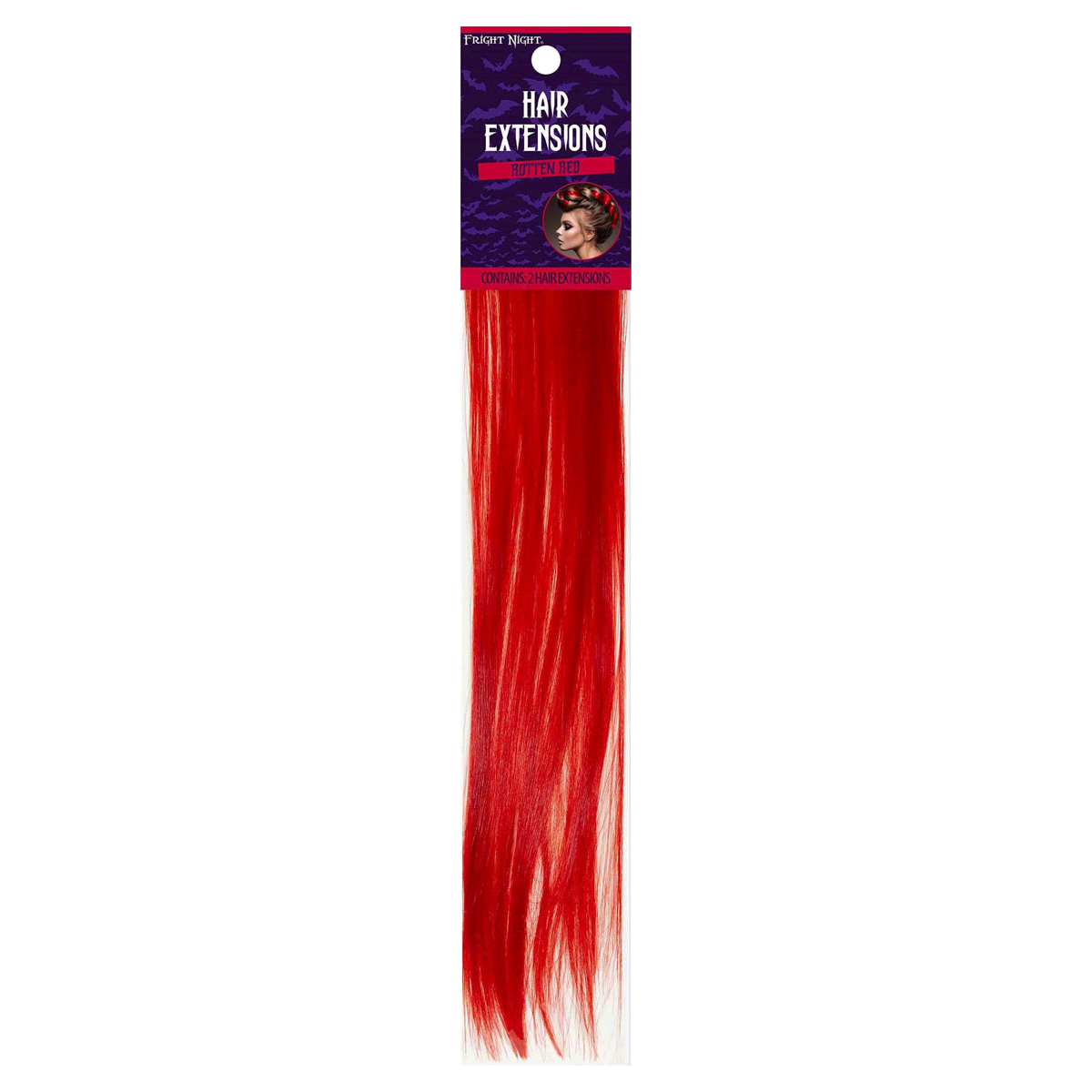 slide 1 of 1, Fright Night Rotten Red Hair Extensions, 2 ct