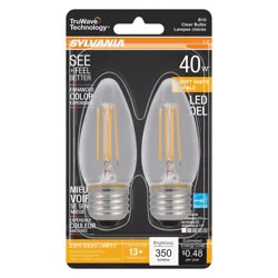 Sylvania TruWave 40-Watt B10 Soft White LED Light Bulbs