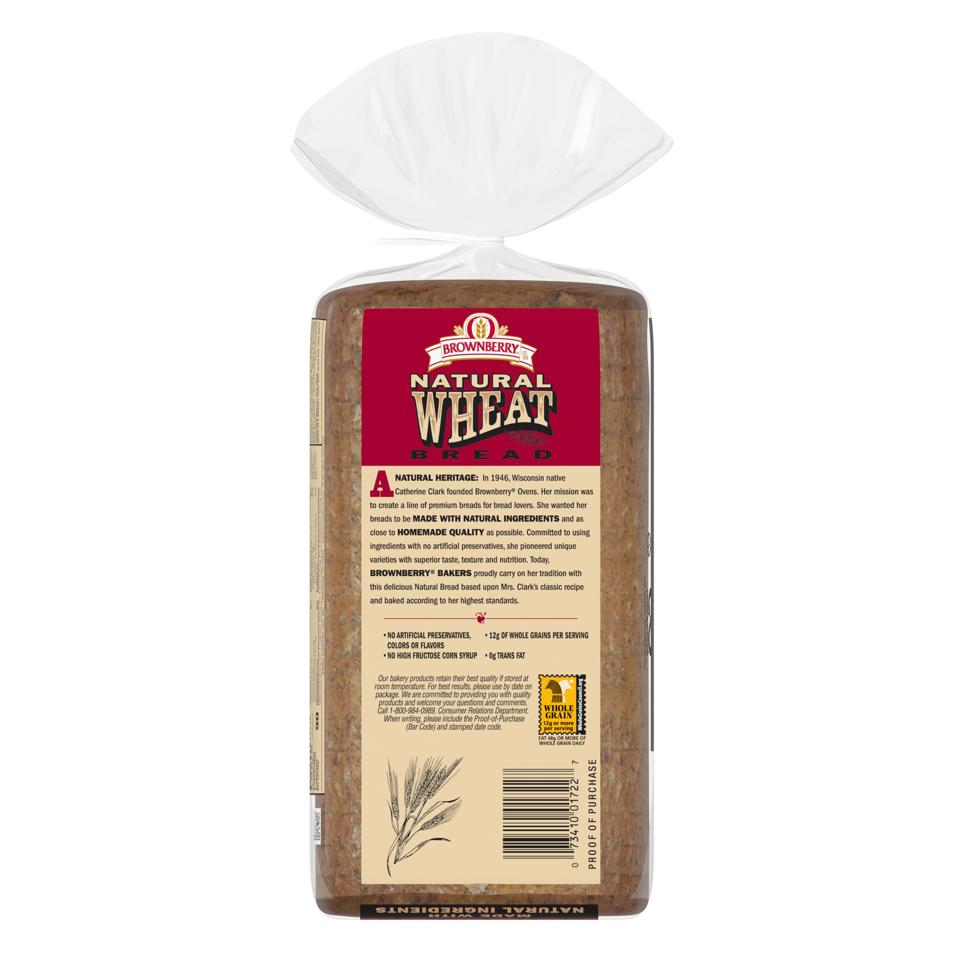 slide 5 of 5, Brownberry Natural Wheat Bread, 24 oz, 1 ct