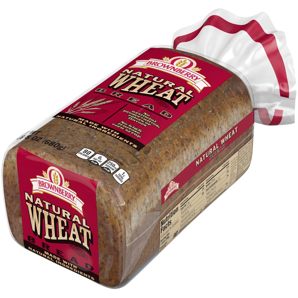 slide 4 of 8, Brownberry Natural Wheat Bread, 24 oz
