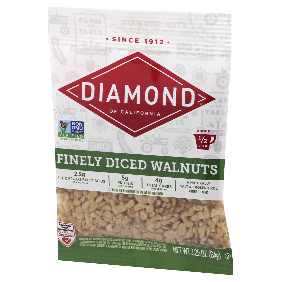 slide 7 of 9, Diamond of California Finely Diced Walnuts 2.25 oz, 2.25 oz