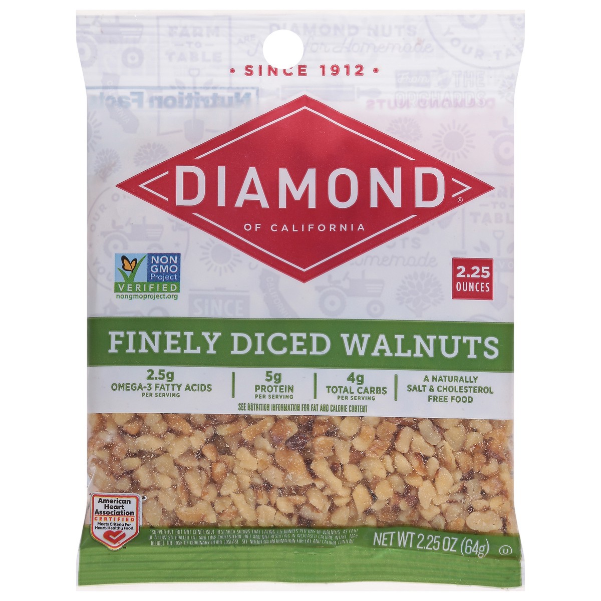 slide 1 of 9, Diamond of California Finely Diced Walnuts 2.25 oz, 2.25 oz