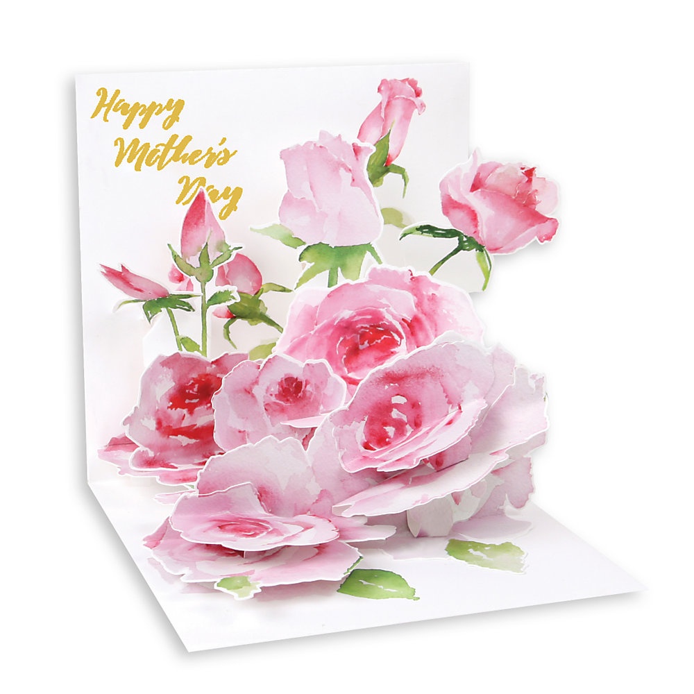 slide 1 of 1, Up With Paper Mother's Day Pop-Up Greeting Card With Envelope, 5-1/4'' X 5-1/4'', Heart For Mom, 1 ct