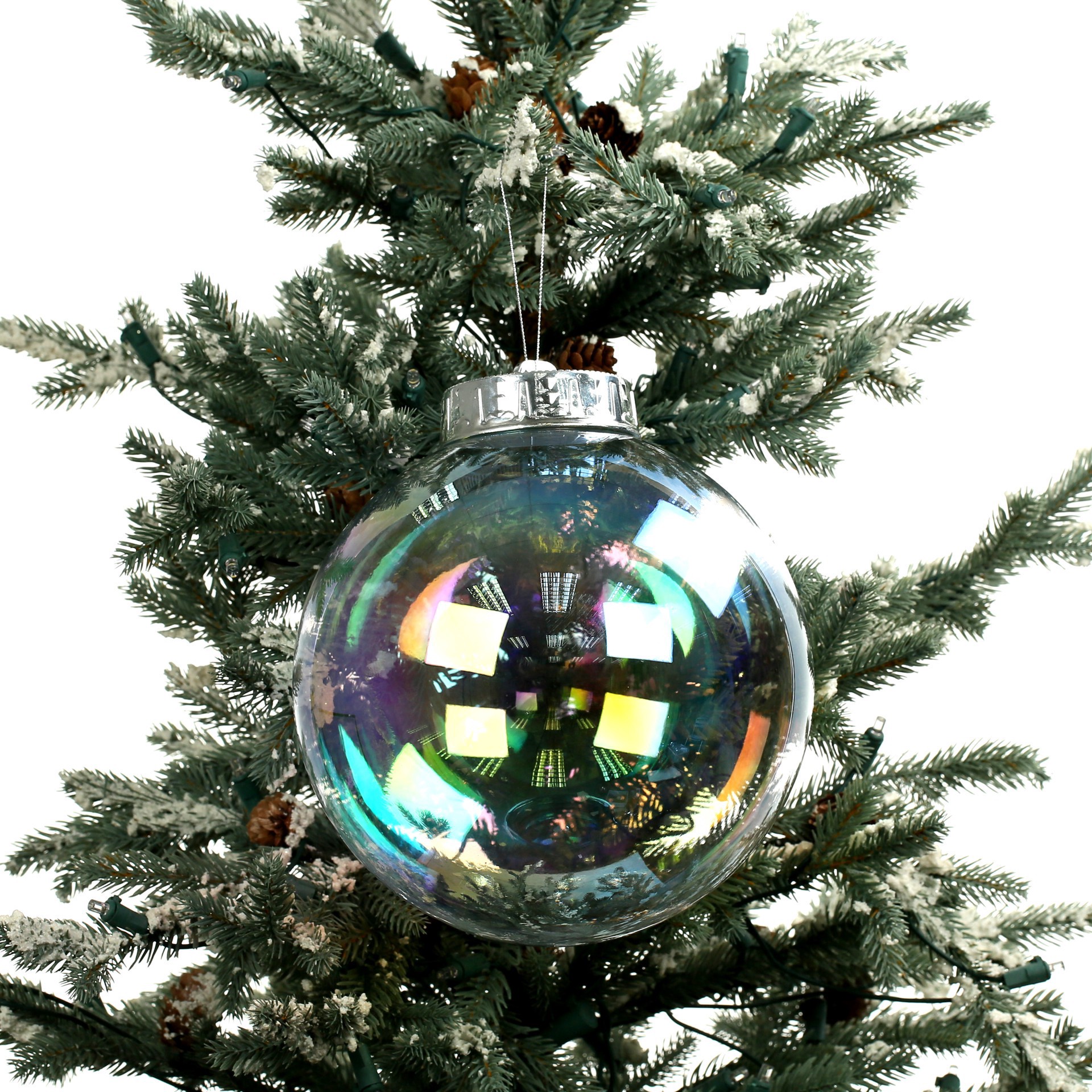 slide 2 of 2, 8" Diy Iridescent Plastic Ball Ornament By Make Market, 8 in