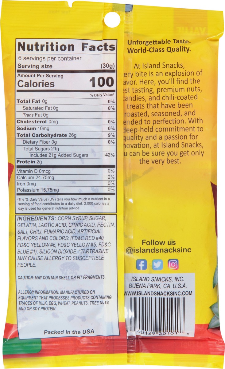 slide 9 of 13, Island Snacks Chamoy Chili Gummi Bears Value Size 6 oz, 6 oz