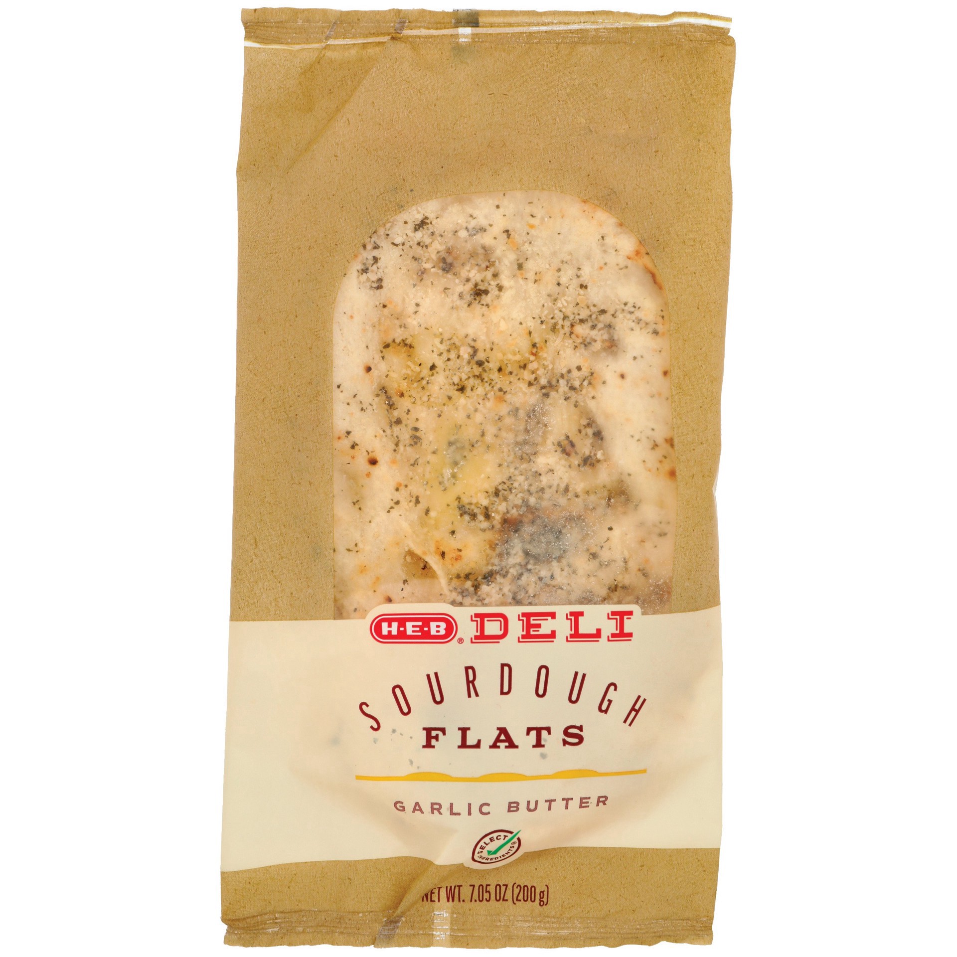 slide 1 of 1, H-E-B Deli Sourdough Flatbread - Garlic Butter, 7.05 oz
