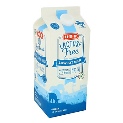 slide 1 of 1, H-E-B Lactose Free 1% Low Fat Milk, 64 fl oz