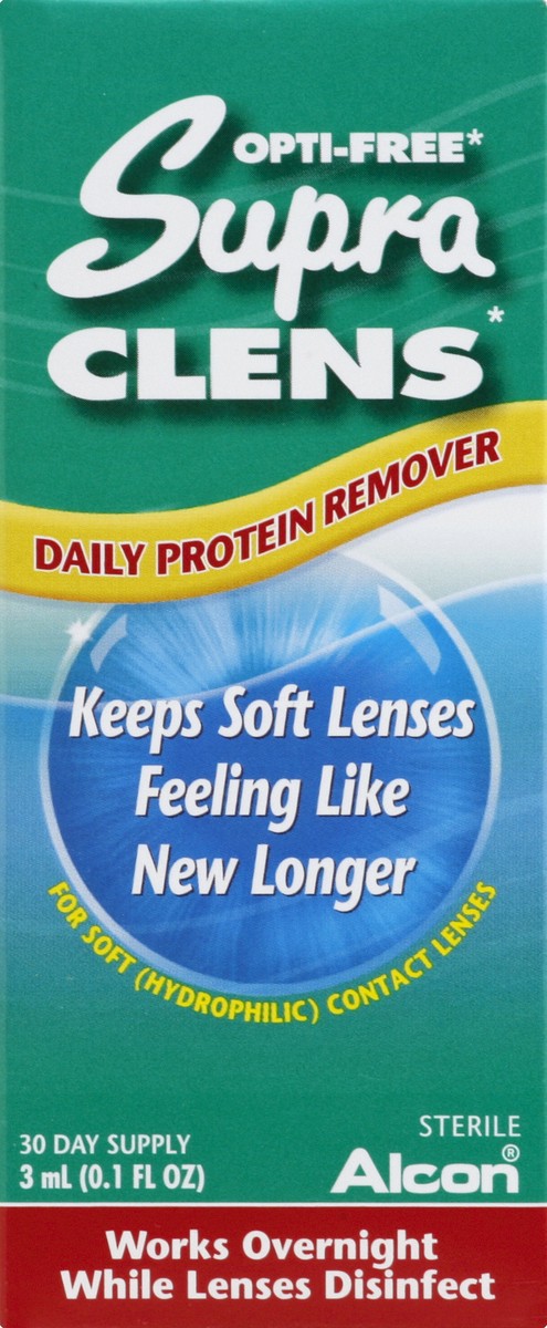 slide 5 of 6, Opti-Free Supra Clens Daily Contact Lens Protein Remover, 3 ml