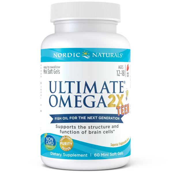 slide 1 of 1, Nordic Naturals Ultimate Omega 2X Teen Mini Soft Gels Strawberry Flavor, 1 ct