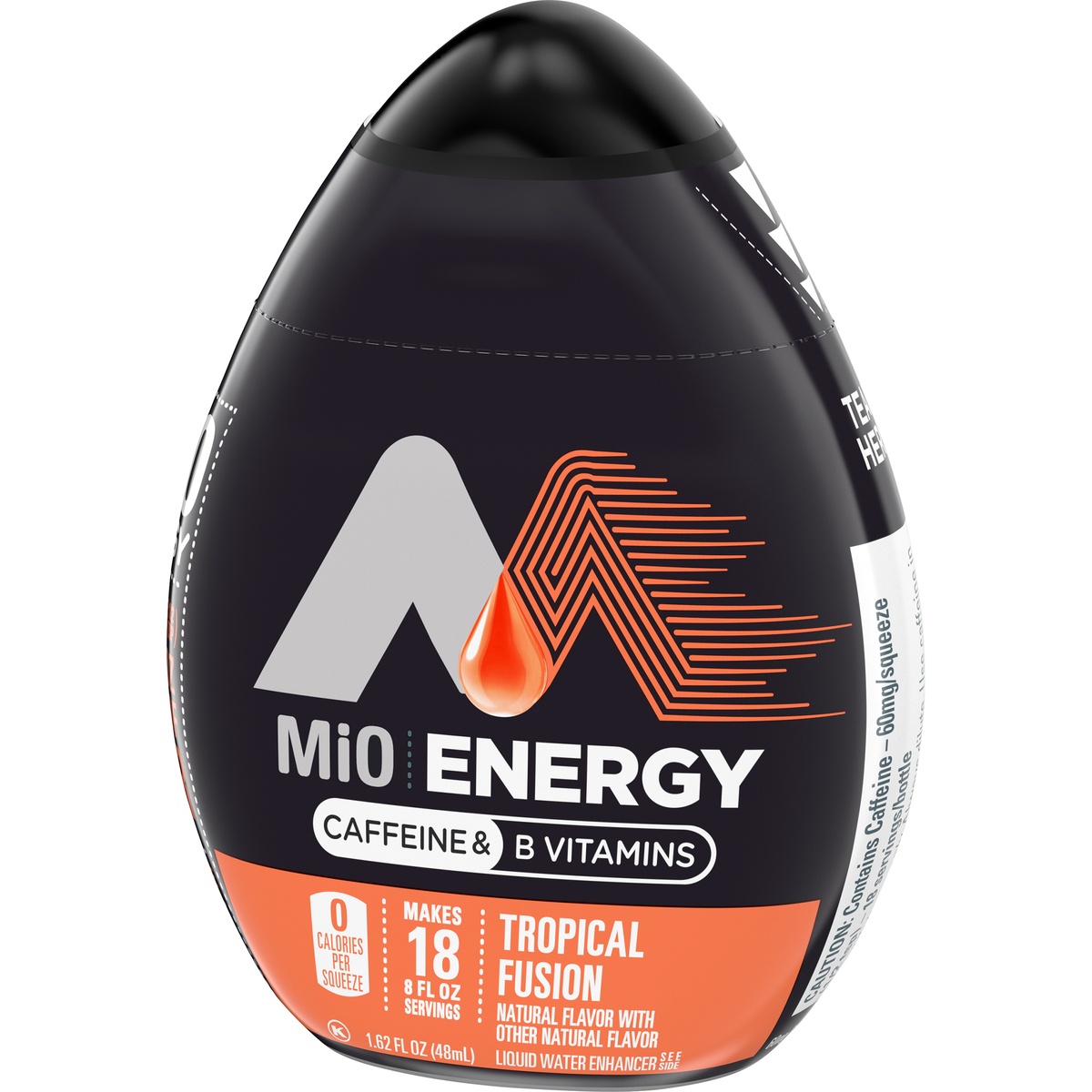 slide 10 of 11, MiO Energy Tropical Fusion Naturally Flavored with other natural flavors Liquid Water Enhancer Drink Mix with Caffeine & B Vitamins Bottle, 1.62 fl oz