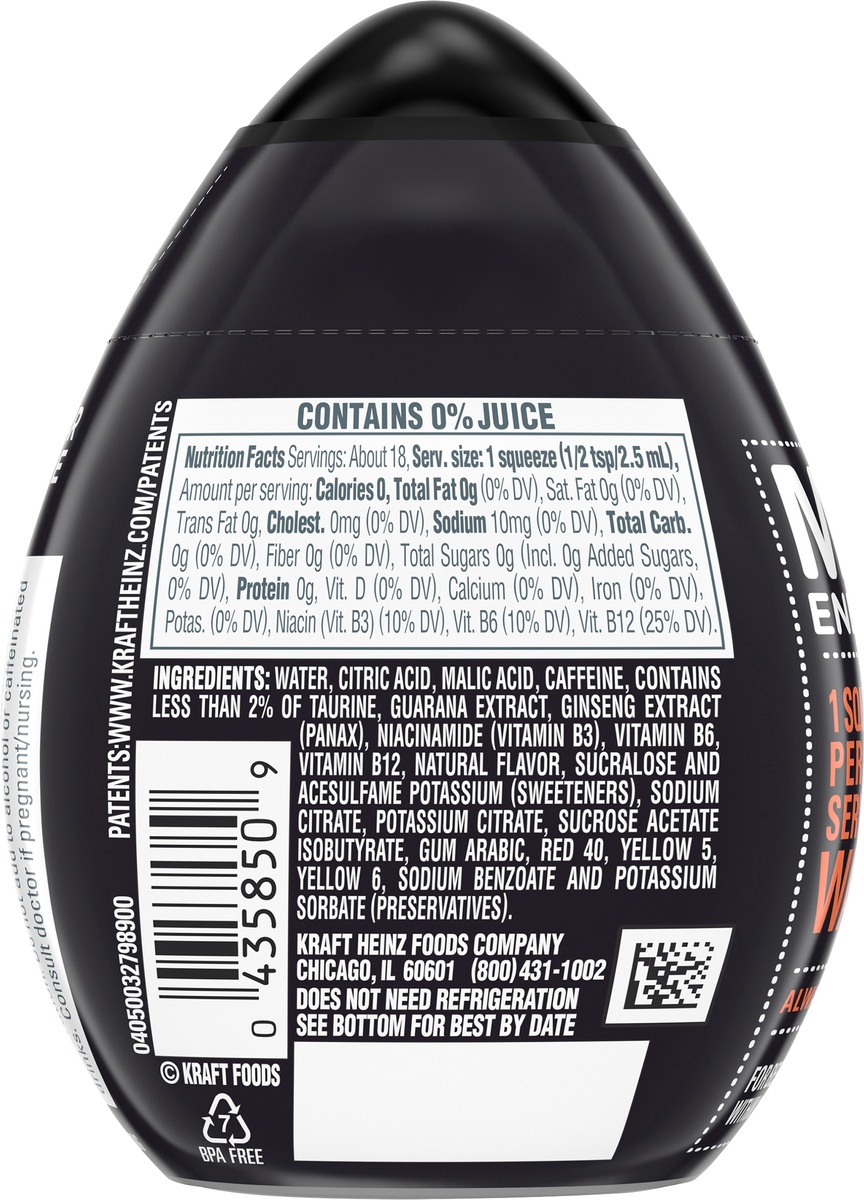 slide 11 of 11, MiO Energy Tropical Fusion Naturally Flavored with other natural flavors Liquid Water Enhancer Drink Mix with Caffeine & B Vitamins Bottle, 1.62 fl oz