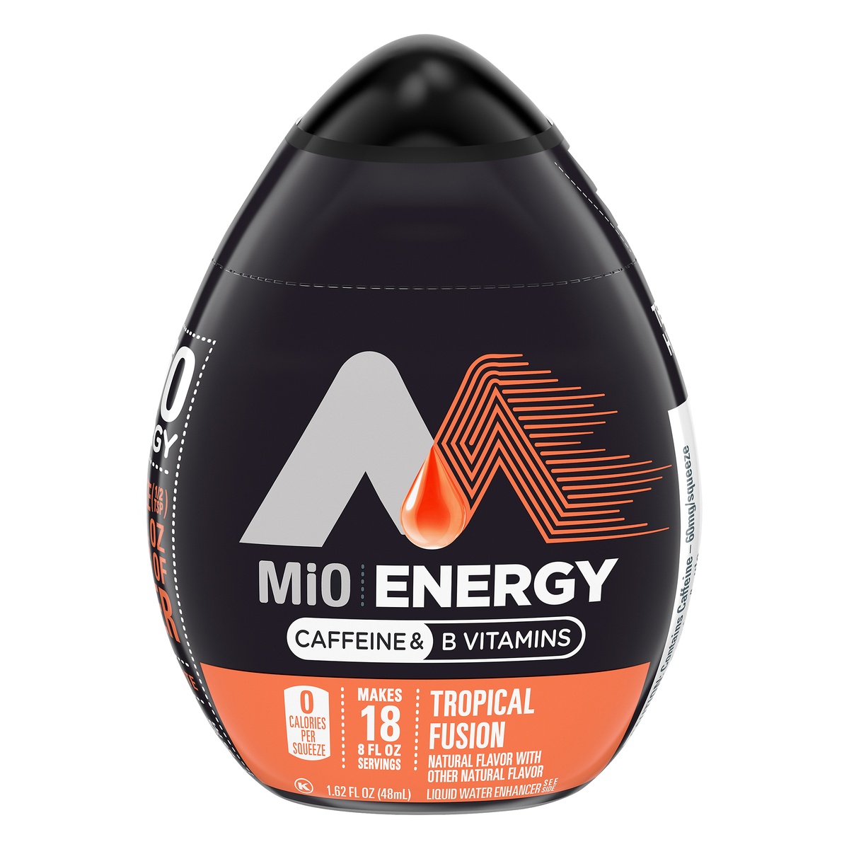 slide 9 of 11, MiO Energy Tropical Fusion Naturally Flavored with other natural flavors Liquid Water Enhancer Drink Mix with Caffeine & B Vitamins Bottle, 1.62 fl oz